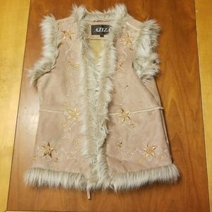 Fur and suede vest